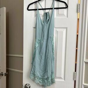 Elegant Lace Trim Sleepwear in Light Blue